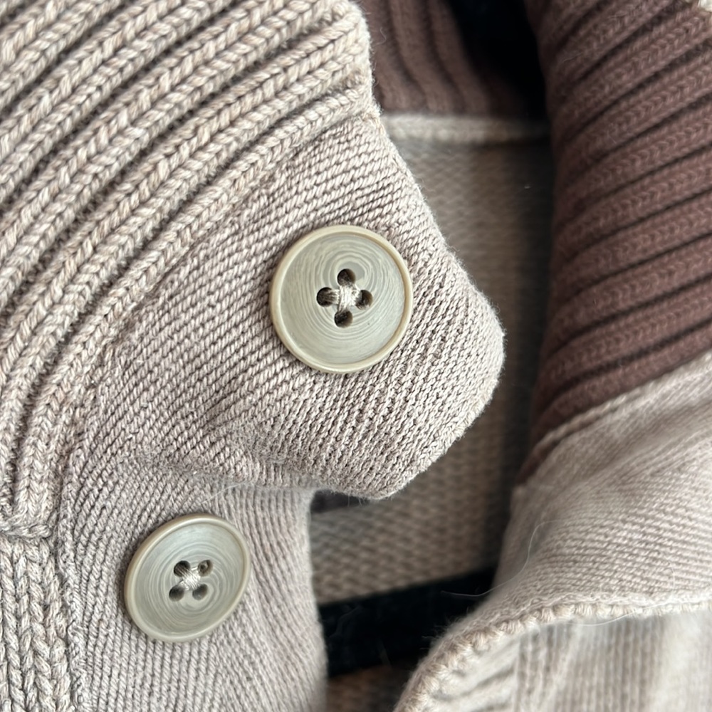 Old Navy | Mock Neck Half Button Down Sweater Ribbed Cuff Size Small Cotton Knit - Picture 4 of 7